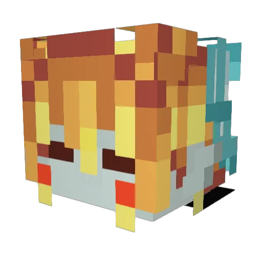LooniIs Minecraft avatar head, 3D render