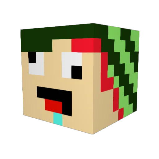 Looniebinn Minecraft avatar head, 3D render