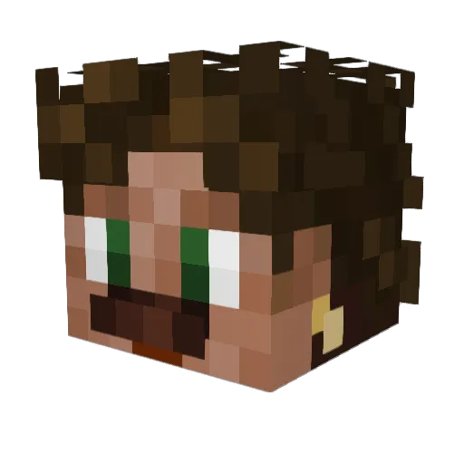 Loony28 Minecraft avatar head, 3D render