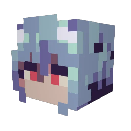 LoonyBinResident Minecraft avatar head, 3D render