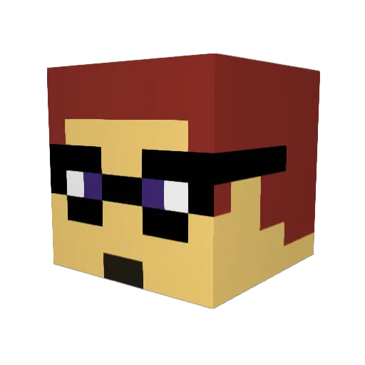 Loony_Linda Minecraft avatar head, 3D render