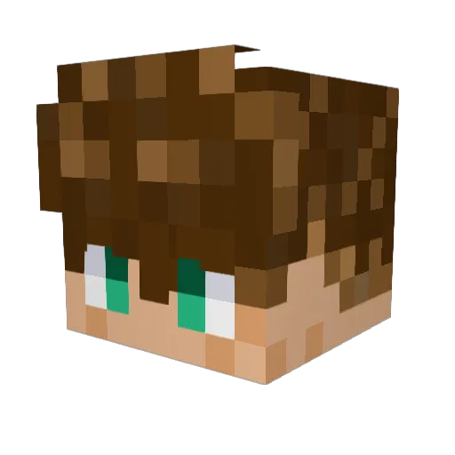 LooomBooom Minecraft avatar head, 3D render
