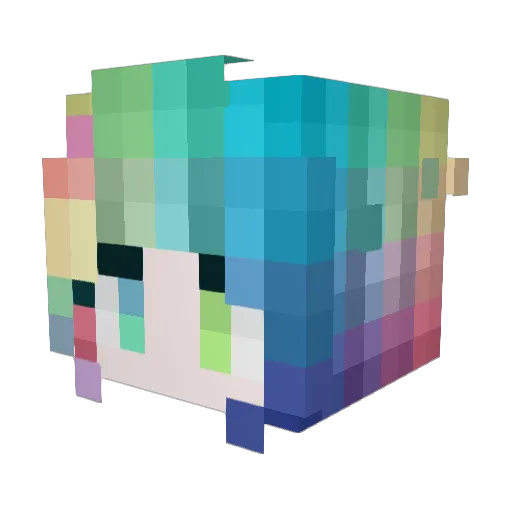 Loooooooooop Minecraft avatar head, 3D render