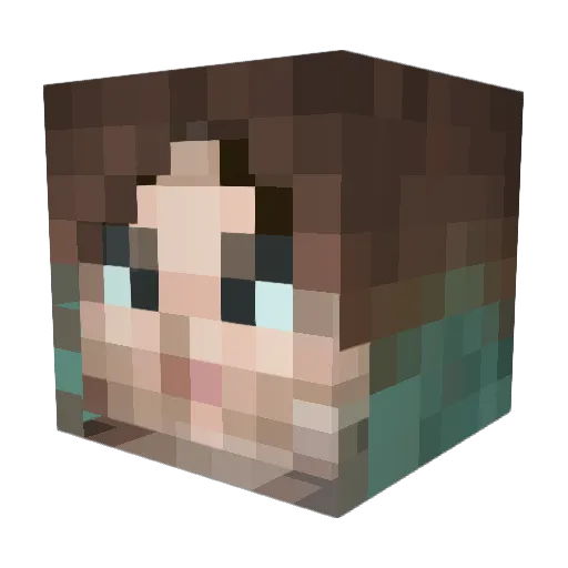 Looosha Minecraft avatar head, 3D render