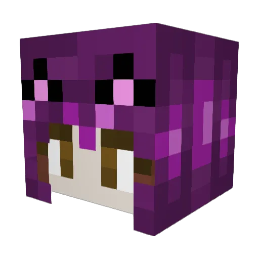 LoopyCupcakes Minecraft avatar head, 3D render