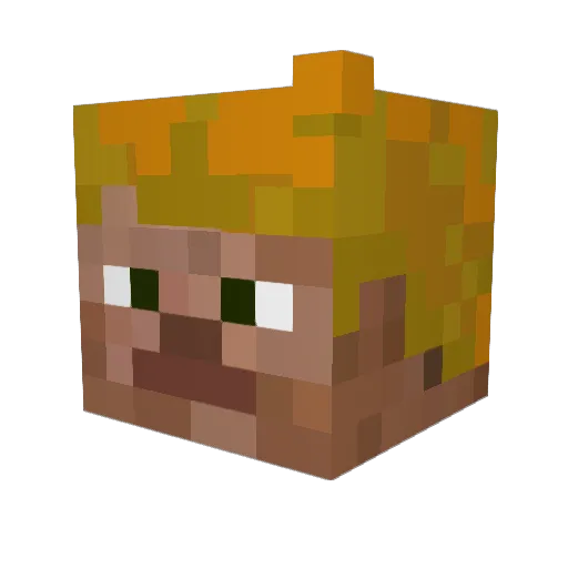 Looriii Minecraft avatar head, 3D render