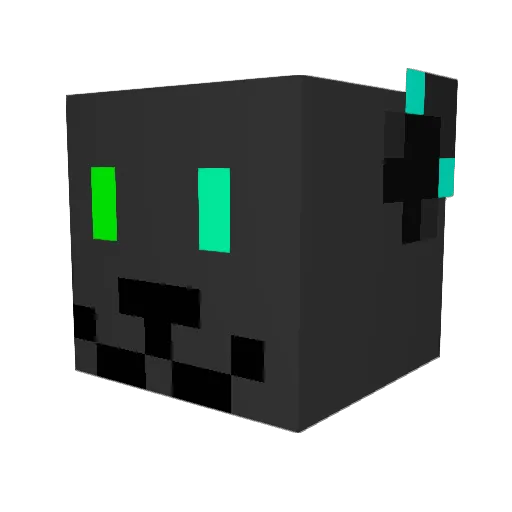 LootKitty Minecraft avatar head, 3D render