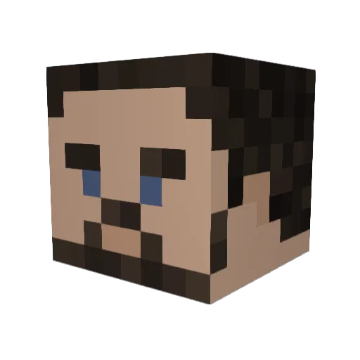 Looterana Minecraft avatar head, 3D render