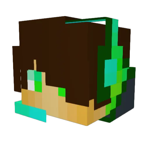 Lopais Minecraft avatar head, 3D render
