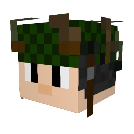 Lopeles Minecraft avatar head, 3D render