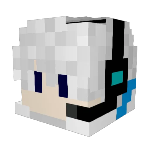 Lopher Minecraft avatar head, 3D render
