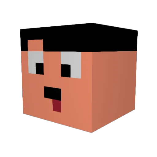 Lopiminn Minecraft avatar head, 3D render