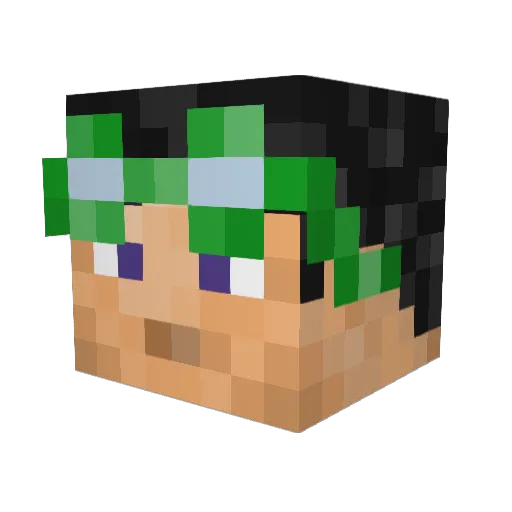 Lopoly Minecraft avatar head, 3D render