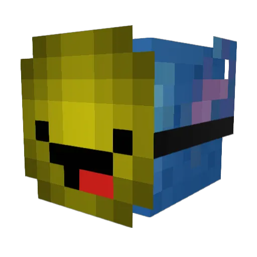 Lopone Minecraft avatar head, 3D render