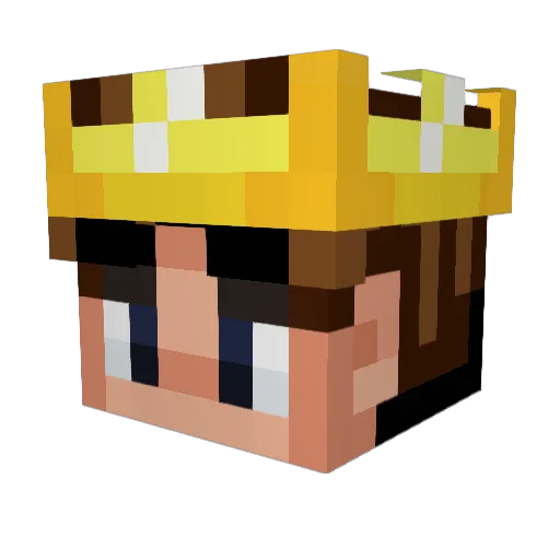 LoppycraftYT Minecraft avatar head, 3D render