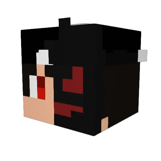 Lopser Minecraft avatar head, 3D render
