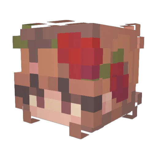 Lora7642 Minecraft avatar head, 3D render