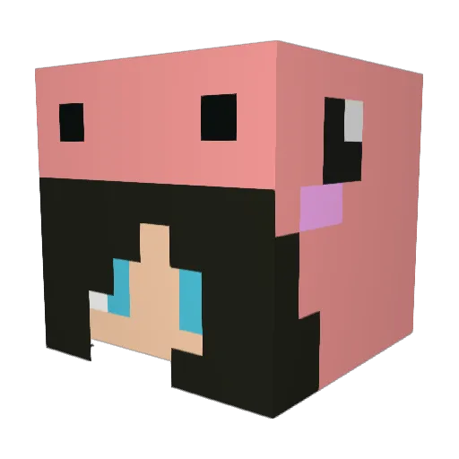 Lorah Minecraft avatar head, 3D render