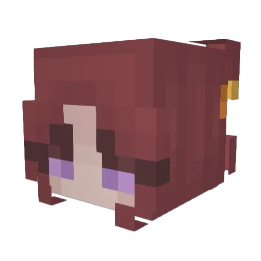 Loralou72 Minecraft avatar head, 3D render