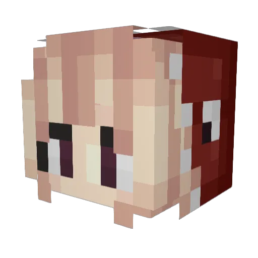 Lorannie Minecraft avatar head, 3D render