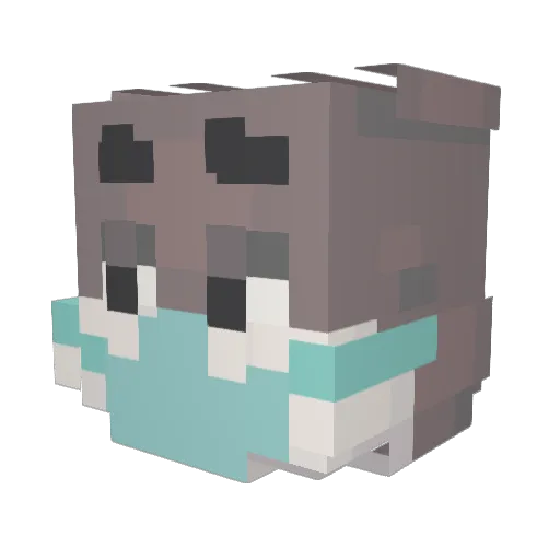 Lord2Chungus Minecraft avatar head, 3D render