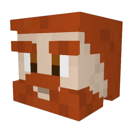 LordDemon Minecraft avatar head, 3D render