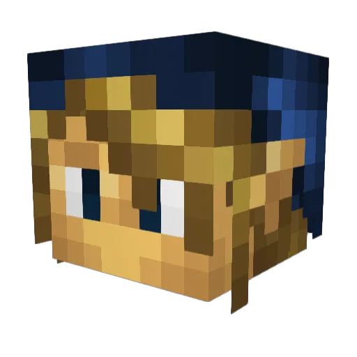 LordDero Minecraft avatar head, 3D render