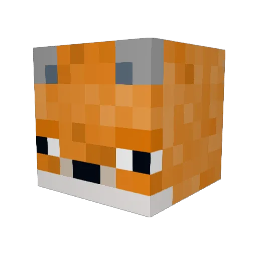 LordFoxington Minecraft avatar head, 3D render