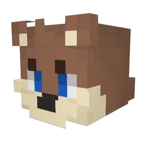 LordIB0 Minecraft avatar head, 3D render