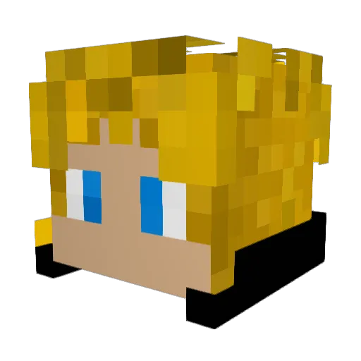 LordLiu Minecraft avatar head, 3D render