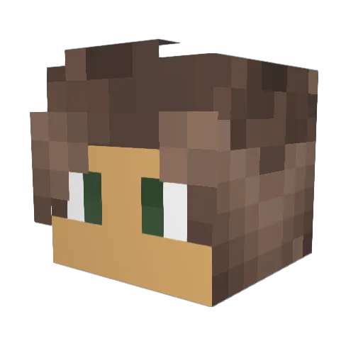 LordMellow Minecraft avatar head, 3D render