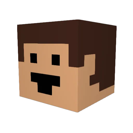 LordPando Minecraft avatar head, 3D render