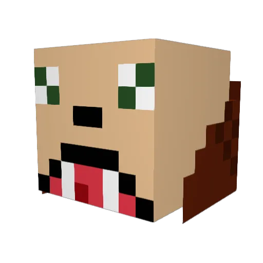 LordSize Minecraft avatar head, 3D render