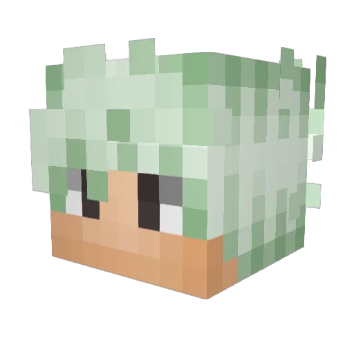 Lordbaptou Minecraft avatar head, 3D render