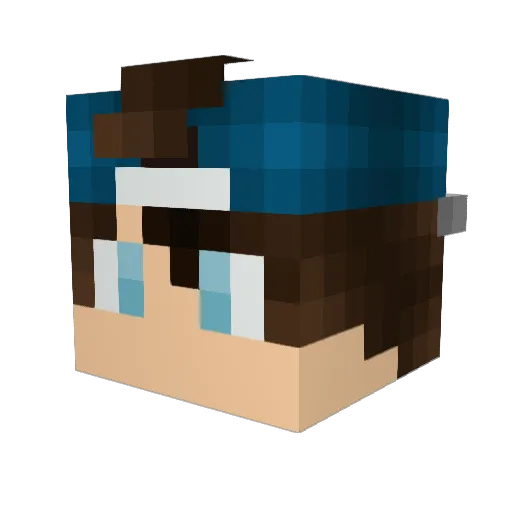 Lordbiba Minecraft avatar head, 3D render