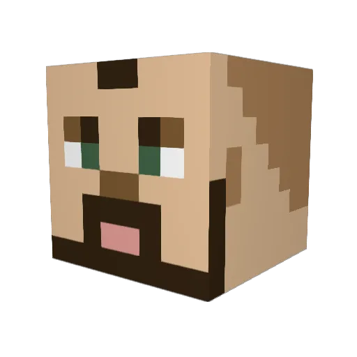 Lordbloke Minecraft avatar head, 3D render