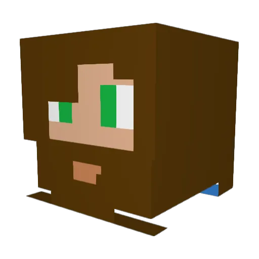 Lordflux Minecraft avatar head, 3D render
