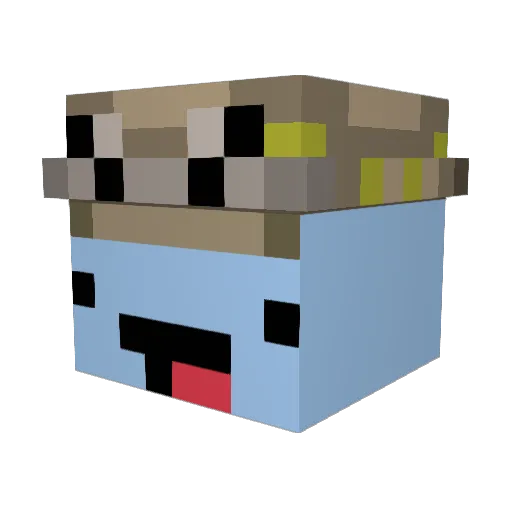 Lordhumanity Minecraft avatar head, 3D render
