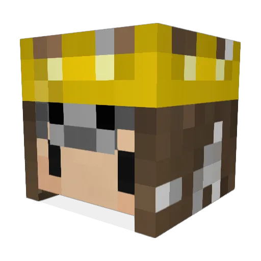 Lordinek Minecraft avatar head, 3D render