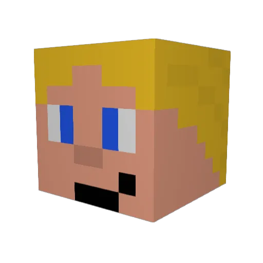LordomLP Minecraft avatar head, 3D render