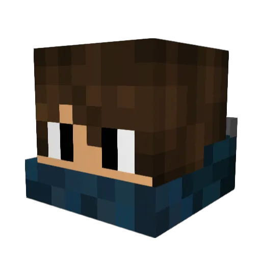 Lordped0 Minecraft avatar head, 3D render