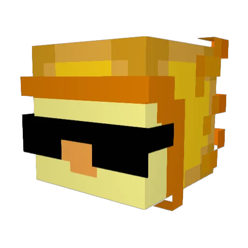 Lordszoka Minecraft avatar head, 3D render