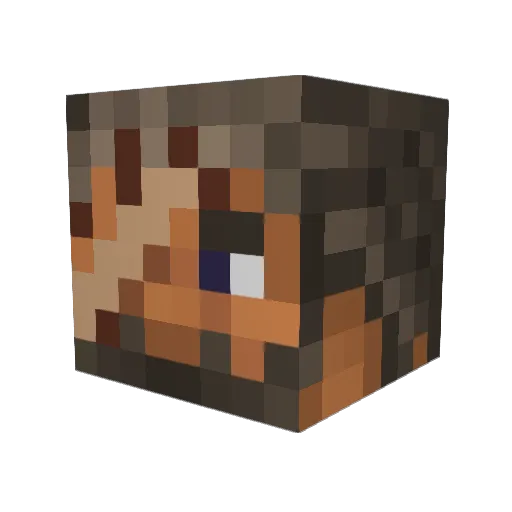 Lordtj Minecraft avatar head, 3D render