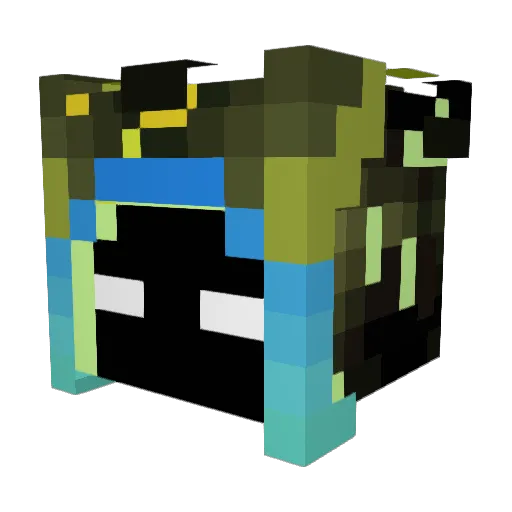 Lordzuku Minecraft avatar head, 3D render