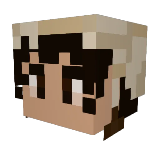 LorettaScars Minecraft avatar head, 3D render
