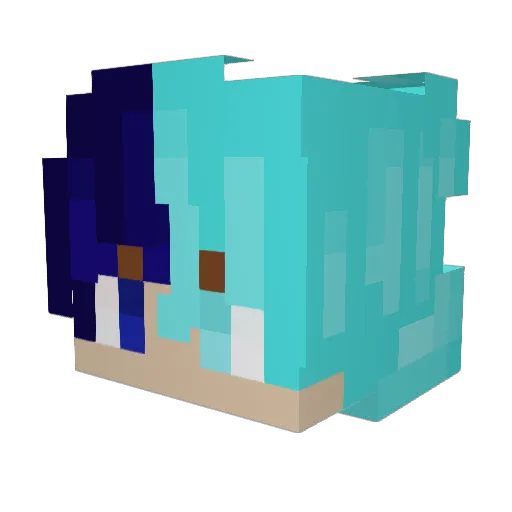 Loretus7 Minecraft avatar head, 3D render