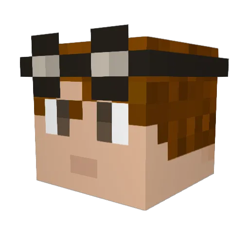 Lorianderv Minecraft avatar head, 3D render