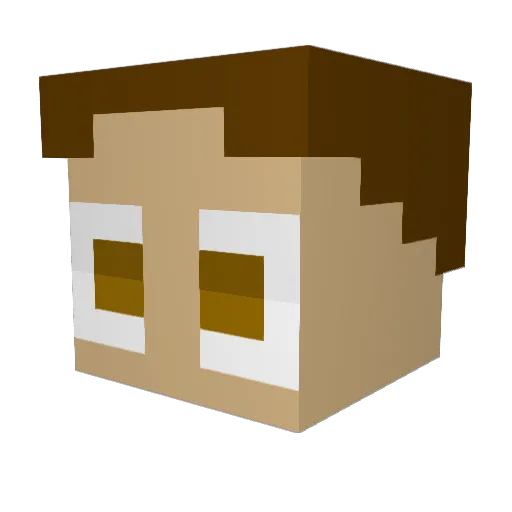 Lorini Minecraft avatar head, 3D render