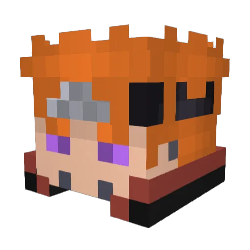 Lorlas Minecraft avatar head, 3D render