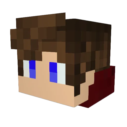 Loroo Minecraft avatar head, 3D render